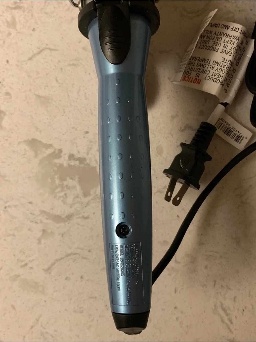 Jilbere de Paris Nano Silver Ceramic Curling Iron 1.5 Inch Blue JBNS2038S Dual V